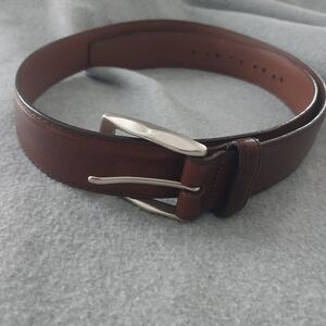 Men Brighron Brown Leather Belt, Size 38